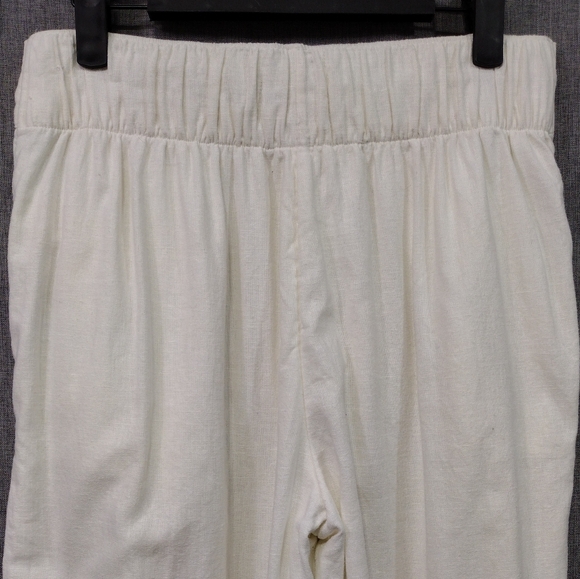 Abercrombie & Fitch Linen Blend Wide Leg Pants Women's S White Retro Minimalist - Picture 8 of 11
